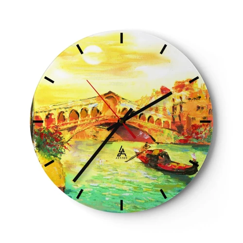 Orologio da parete - Orologio in Vetro - Il pellegrinaggio degli innamorati - 30x30 cm