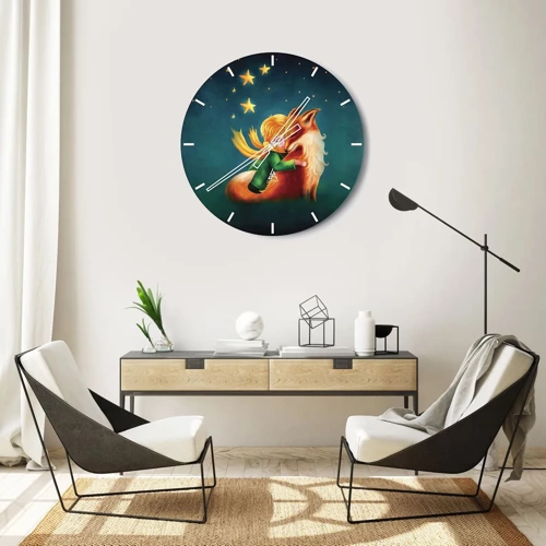 Orologio da parete - Orologio in Vetro - Il piccolo principe - 30x30 cm