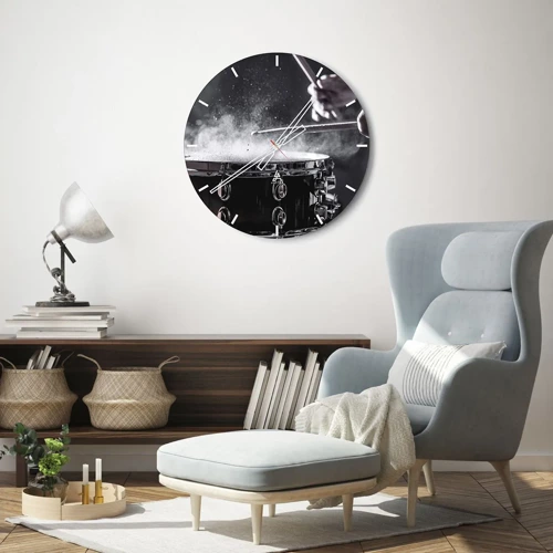 Orologio da parete - Orologio in Vetro - Il polso della musica - 30x30 cm