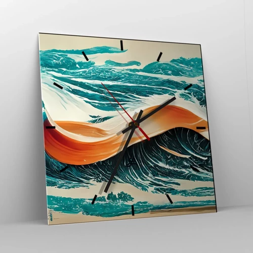 Orologio da parete - Orologio in Vetro - Il sogno del surfista - 30x30 cm