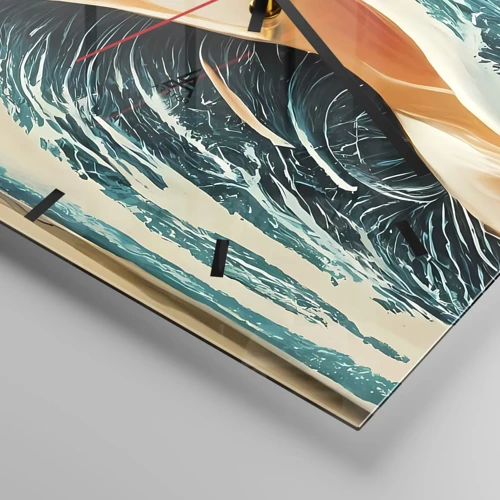 Orologio da parete - Orologio in Vetro - Il sogno del surfista - 30x30 cm