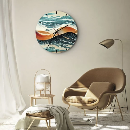 Orologio da parete - Orologio in Vetro - Il sogno del surfista - 40x40 cm