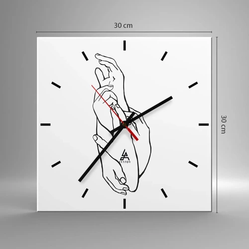 Orologio da parete - Orologio in Vetro - Il tocco buono - 30x30 cm