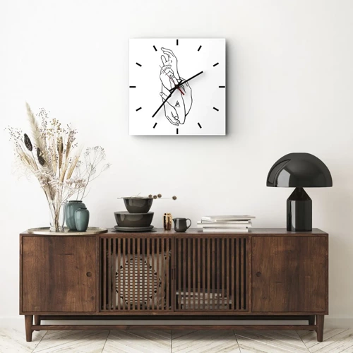 Orologio da parete - Orologio in Vetro - Il tocco buono - 40x40 cm
