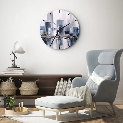 Orologio da parete - Orologio in Vetro - Impressione di New York - 30x30 cm