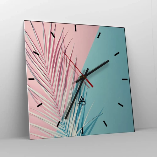 Orologio da parete - Orologio in Vetro - Impressione tropicale - 30x30 cm