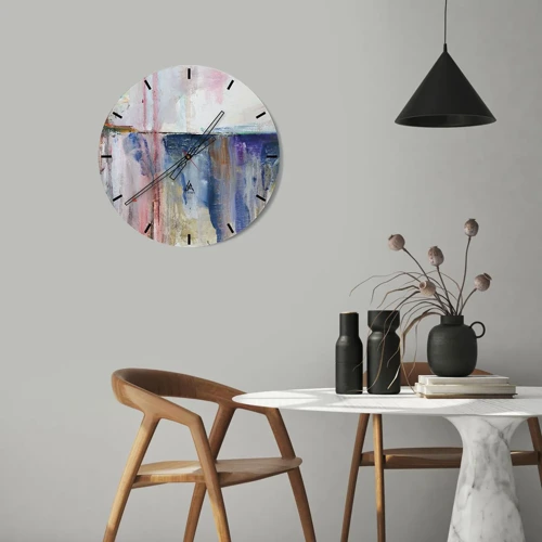 Orologio da parete - Orologio in Vetro - Impressioni e suggestioni colorate - 30x30 cm