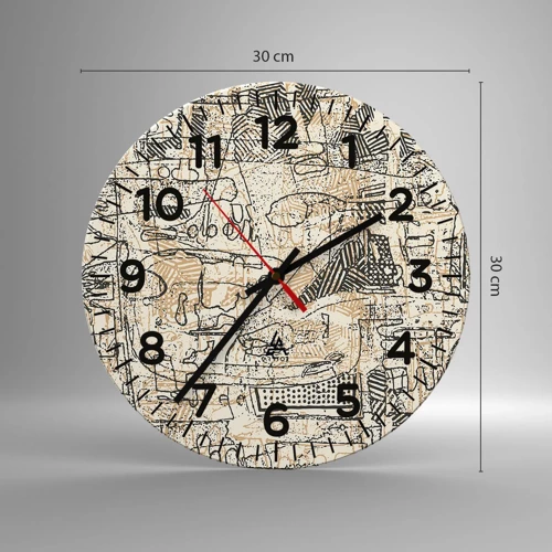 Orologio da parete - Orologio in Vetro - In attesa di essere decifrato - 30x30 cm