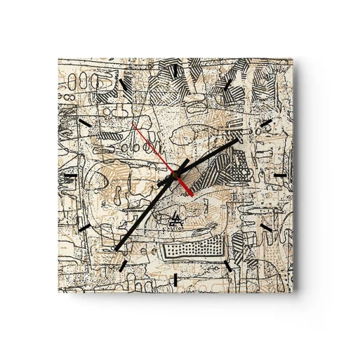 Orologio da parete - Orologio in Vetro - In attesa di essere decifrato - 30x30 cm