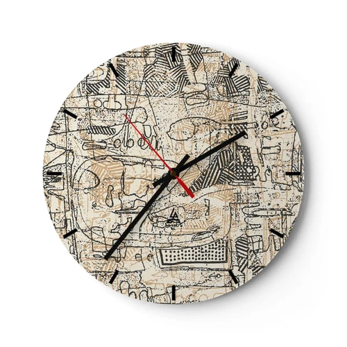 Orologio da parete - Orologio in Vetro - In attesa di essere decifrato - 30x30 cm