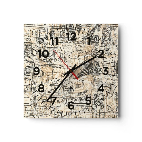 Orologio da parete - Orologio in Vetro - In attesa di essere decifrato - 40x40 cm