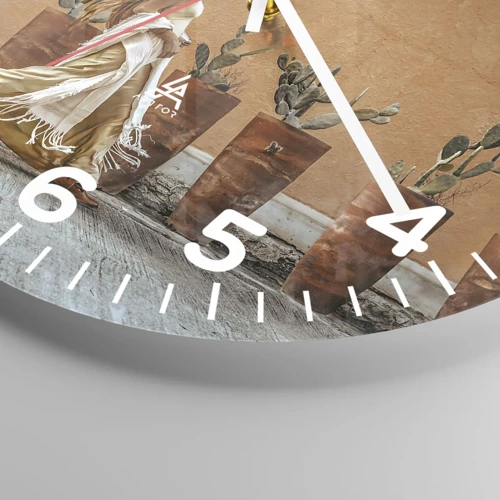 Orologio da parete - Orologio in Vetro - In stile hippy - 40x40 cm