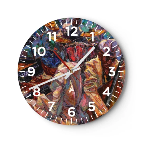 Orologio da parete - Orologio in Vetro - In un unico ritmo - 30x30 cm