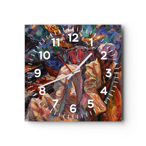 Orologio da parete - Orologio in Vetro - In un unico ritmo - 40x40 cm