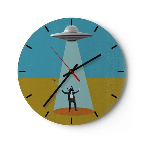 Orologio da parete - Orologio in Vetro - Incontro ravvicinato - 30x30 cm