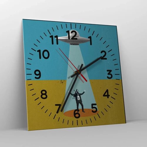 Orologio da parete - Orologio in Vetro - Incontro ravvicinato - 30x30 cm