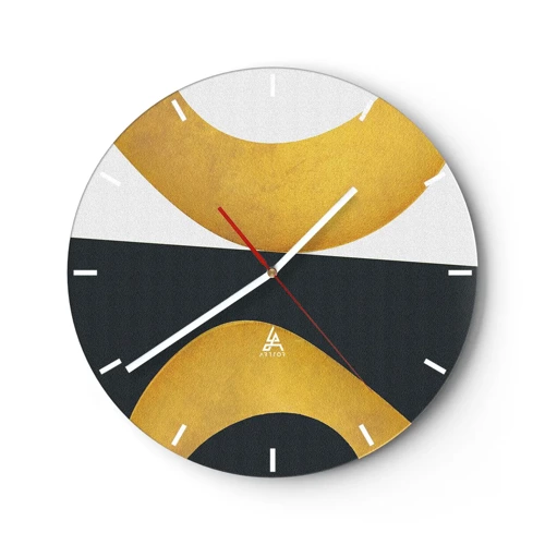 Orologio da parete - Orologio in Vetro - Iniziamo dall'oro - 30x30 cm