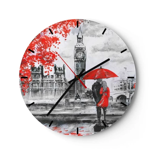 Orologio da parete - Orologio in Vetro - Innamorati a Londra - 40x40 cm