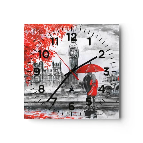 Orologio da parete - Orologio in Vetro - Innamorati a Londra - 40x40 cm