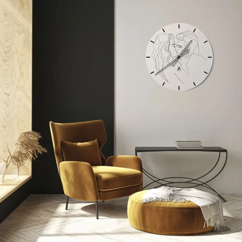Orologio da parete - Orologio in Vetro - Intrecciati dal sentimento - 30x30 cm