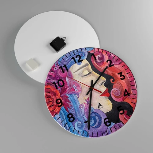 Orologio da parete - Orologio in Vetro - L'Art Nouveau è sempre viva - 40x40 cm