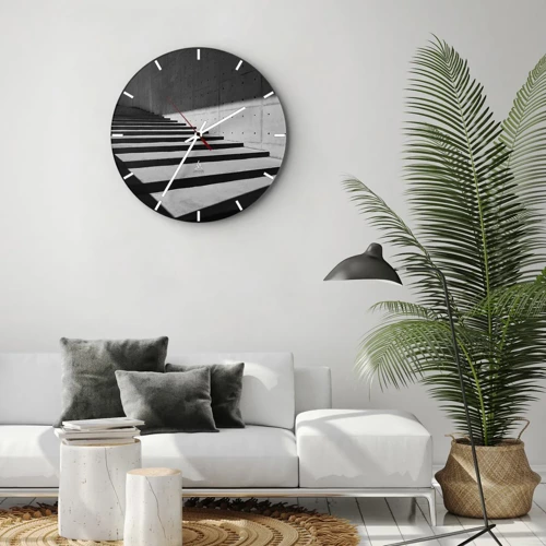 Orologio da parete - Orologio in Vetro - La bellezza severa del modernismo - 30x30 cm