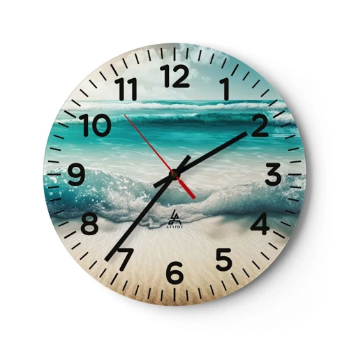 Orologio da parete - Orologio in Vetro - La calma dell'oceano - 30x30 cm