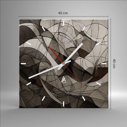 Orologio da parete - Orologio in Vetro - La circolazione dei colori della terra - 40x40 cm