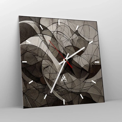 Orologio da parete - Orologio in Vetro - La circolazione dei colori della terra - 40x40 cm
