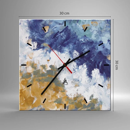 Orologio da parete - Orologio in Vetro - La danza degli elementi - 30x30 cm