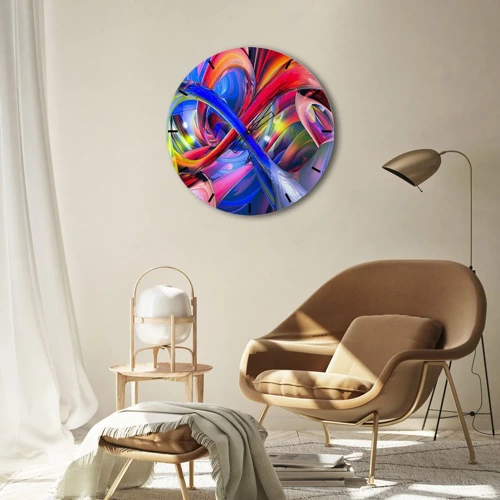Orologio da parete - Orologio in Vetro - La danza dei colori - 30x30 cm
