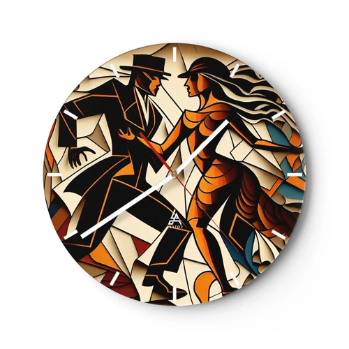 Orologio da parete - Orologio in Vetro - La danza della passione - 30x30 cm