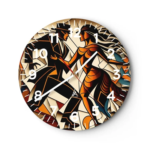 Orologio da parete - Orologio in Vetro - La danza della passione - 40x40 cm