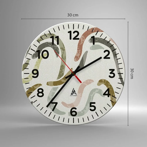 Orologio da parete - Orologio in Vetro - La danza gioiosa dell'astrazione - 30x30 cm
