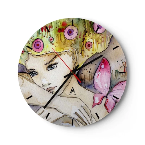 Orologio da parete - Orologio in Vetro - La farfalla della principessa - 30x30 cm