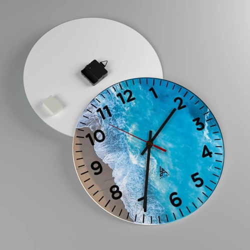 Orologio da parete - Orologio in Vetro - La forza del blu - 40x40 cm