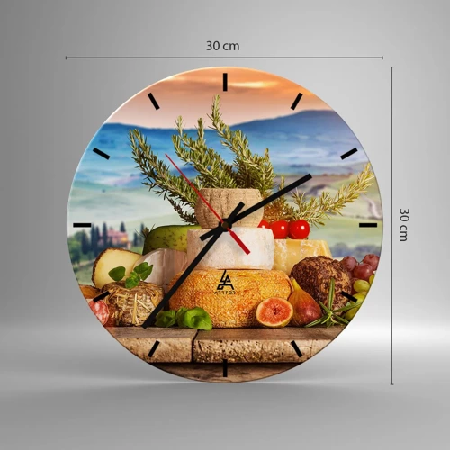 Orologio da parete - Orologio in Vetro - La gioia italiana della vita - 30x30 cm