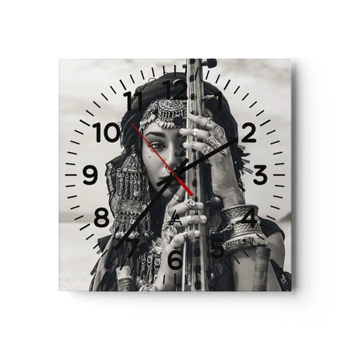 Orologio da parete - Orologio in Vetro - La musica dell'oriente - 30x30 cm
