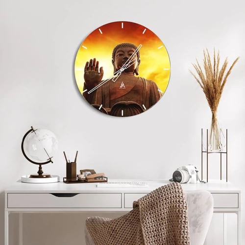 Orologio da parete - Orologio in Vetro - La pace del mondo - 30x30 cm