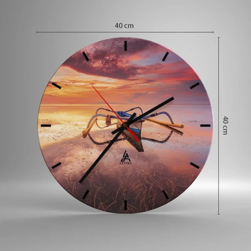 Orologio da parete - Orologio in Vetro - La pace della sera tropicale - 40x40 cm