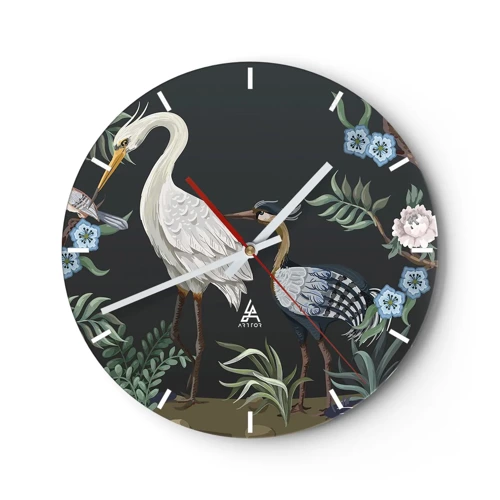 Orologio da parete - Orologio in Vetro - La parata degli uccelli - 30x30 cm