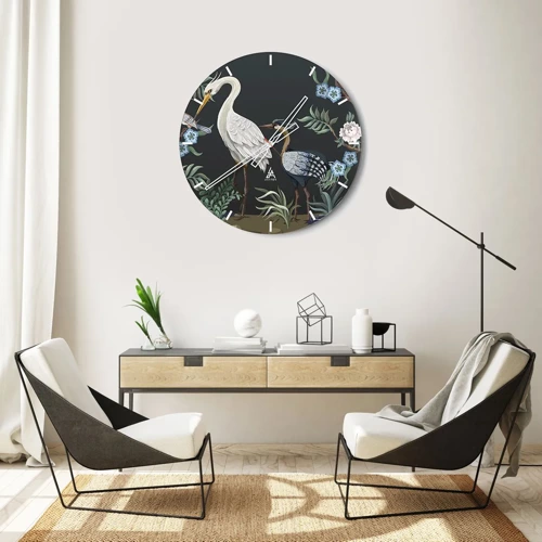 Orologio da parete - Orologio in Vetro - La parata degli uccelli - 30x30 cm