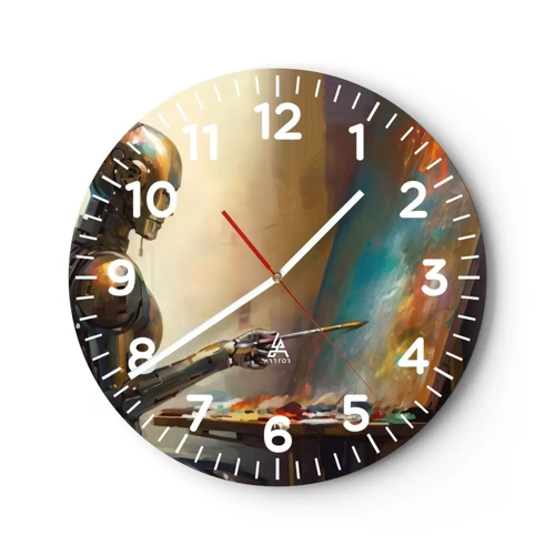 Orologio da parete - Orologio in Vetro - L'arte del futuro - 30x30 cm