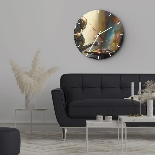 Orologio da parete - Orologio in Vetro - L'arte del futuro - 30x30 cm