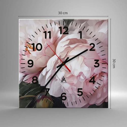 Orologio da parete - Orologio in Vetro - L'attimo della fioritura - 30x30 cm