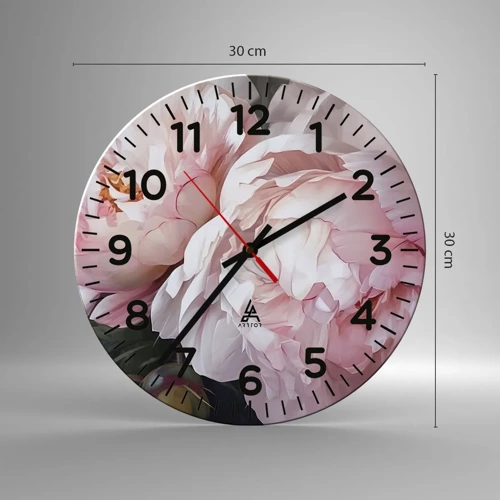 Orologio da parete - Orologio in Vetro - L'attimo della fioritura - 30x30 cm