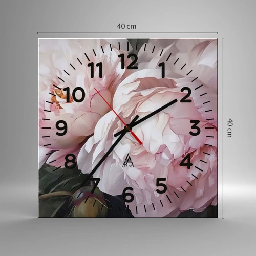 Orologio da parete - Orologio in Vetro - L'attimo della fioritura - 40x40 cm