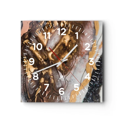 Orologio da parete - Orologio in Vetro - L'elemento della terra - 40x40 cm