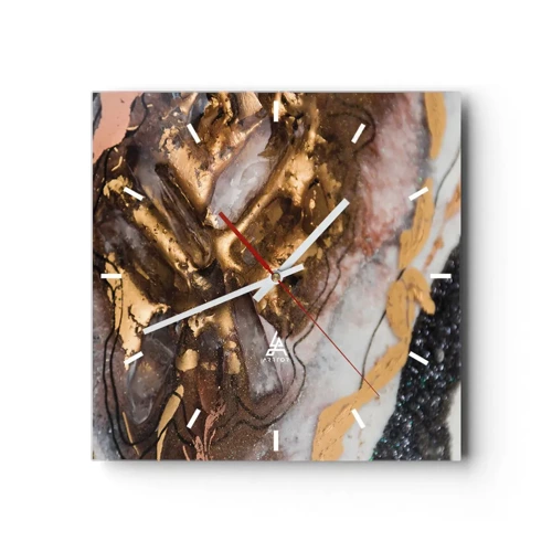 Orologio da parete - Orologio in Vetro - L'elemento della terra - 40x40 cm