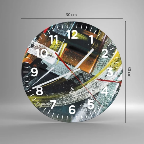 Orologio da parete - Orologio in Vetro - L'energia del movimento - 30x30 cm